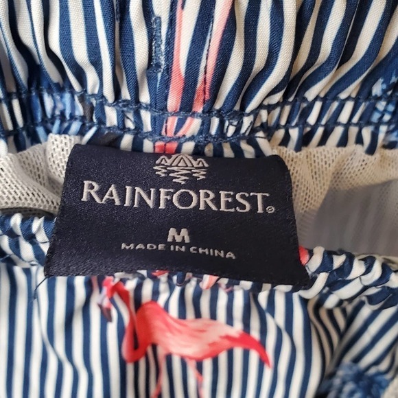 Rainforest flamingo swim trunks men's size M fun swim shorts pockets - Picture 3 of 10